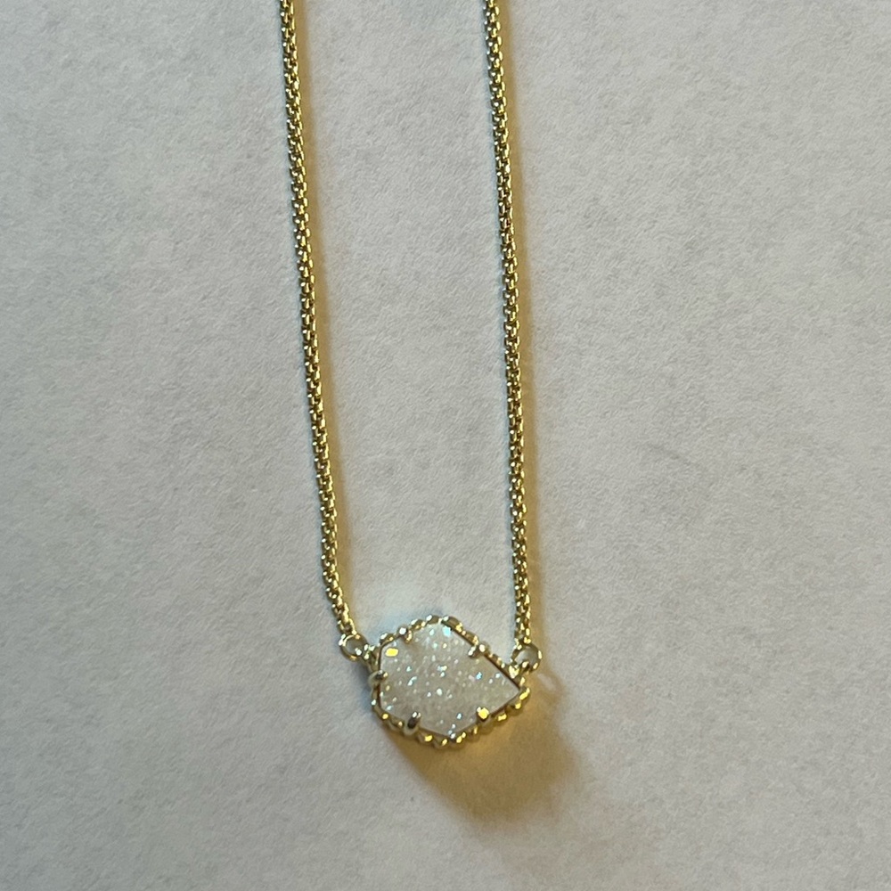 Kendra Scott yellow gold white druzy